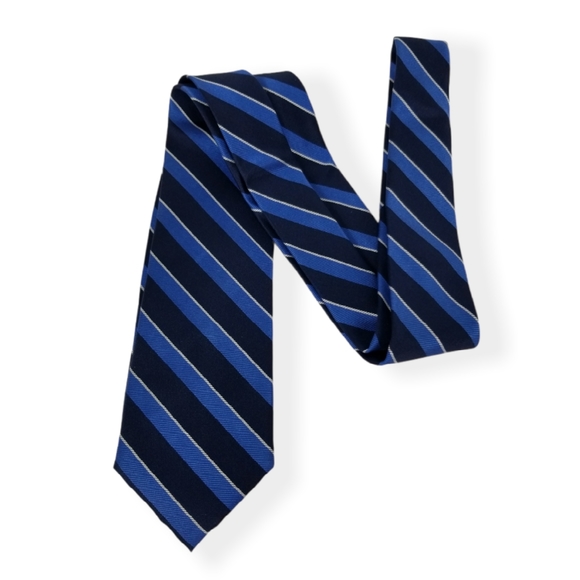 Tommy Hilfiger Blue Striped Silk Tie - Picture 4 of 16